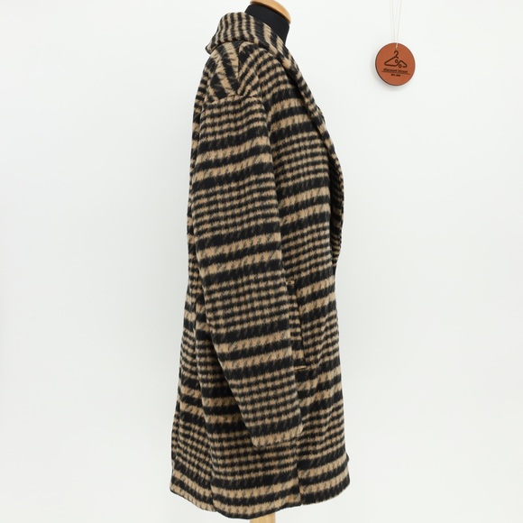 AVEC LES FILLES HOUNDSTOOTH PLAID OVERSIZED PEACOAT - Picture 2 of 13